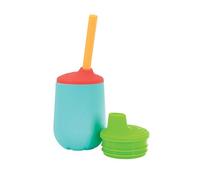 Nuby First Training Cup Set - Silicone Tumbler with Spout and Straw Combo - 4 oz - 6+ Months - Neutral
