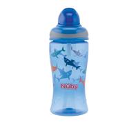 Nûby Flip-It Straw Cup for Children, Drinking Bottle with Straw for Toddlers, BPA-Free, Blue, 360 ml, 12+ Months