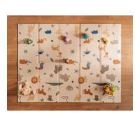 Nuby Foldable Reversible Play Mat - Easy Clean | Reversible | Waterproof | Suitable from Birth | 147 x 195 cm (Safari)