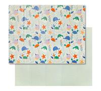 Nuby Foldable Reversible Play Mat - Easy Clean | Reversible | Waterproof | Suitable from Birth (Ocean Friends)