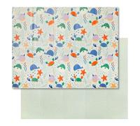 Nuby Foldable Reversible Play Mat - Easy Clean | Reversible | Waterproof | Suitable from Birth (Ocean Friends)