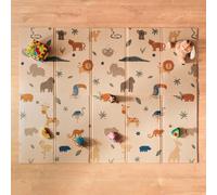 Nuby Foldable Reversible Play Mat - Easy Clean | Reversible | Waterproof | Suitable from Birth (Safari)