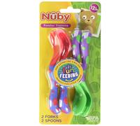 Nuby Fun Feeding Spoons & Forks 2-Pack - red/green one size
