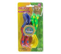 Nuby Fun Feeding Spoons & Forks 2-Pack - yellow/green, one size