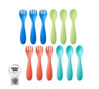 Nuby Good Square Meal Toddler Cutlery - Durable | Dishwasher Safe | Easy Grip