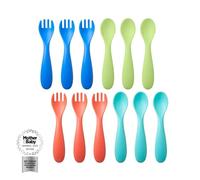 Nuby Good Square Meal Toddler Cutlery Set, Easy Grip Handles, 12-Pack
