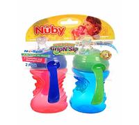 Nuby Grip N Sip Cup with Handles Neutral- 2 Pack - 8 Ounce (Colors/Styles Vary)