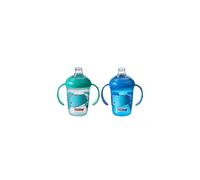 Nuby Grip N Sip Water Bottle - No Spill Sippy Cup | 240ml / 8oz | Twin Handle | Dishwasher and Microwave Safe | Suitable Beaker for 4 Months Plus,