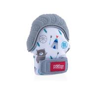 Nuby Happy Hands Soothing Teething Mitten with Hygienic Travel Bag, Grey