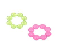 Nuby IcyBite Soother Ring Teether, Green/Pink