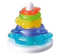 Nuby IcyBite Stacking Rings - Soothing Teether | Multiple Teething Surfaces | Refrigerator Safe | Suitable from 6 Months Plus