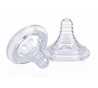 Nuby ID1199 Silicone Anti Colic Teat for Bottles, Neck, Light Output Lento