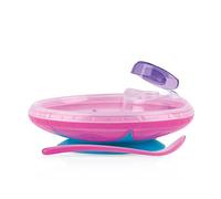 Nuby ID5342PINK - Hot Water Dish with Suction Cup and Spoon 6 m+