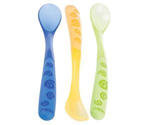 Nuby ID5377 Set of 3 Weaning Spoons Blue / green / Yellow