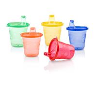 Nuby ID91121A Pick Nick Drinking Cup Set With 6 Cups And 6 Lids 210ml, Assorted Colors