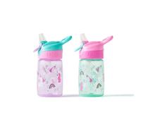 Nuby Incredible Gulp Water Bottle - No Spill Active Toddler Sippy Cup | 360ml / 12oz | Carry Handle | Dishwasher and Microwave Safe | Suitable Beaker for 18 Months Plus (Unicorns, Pack of 2)