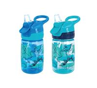 Nuby Incredible Gulp Water Bottle - No Spill Active Toddler Sippy Cup 360ml / 12oz Carry Handle Dishwasher and Microwave Safe Suitable Beaker for 18 Months Plus (Dinosaurs, Pack of 2), 048526890453