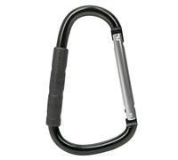 Nuby Large Handy Hook Carabiner Stroller Clip with Textured Soft Grip - Black