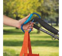 Nuby Convenient Stroller Organizer Set with Hook | 4 Pack | for Shopping Bags, Diaper Bags, Keys, Toys | 1 Large Carabiner Hook, 1 Small Carabiner Hook and 2