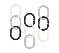 Nuby - Linkables - Stroller Chain - Black, Grey and White - Attachable Links for Strollers, car Seats and Travel - 18 Pieces