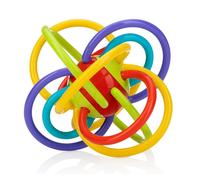 Nuby Lots A Loops Teething Ring ? Soothing Teether | Built-in Rattle Toy | Refrigerator Safe | Suitable from 3 Months Plus