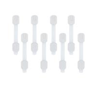 Nuby Multipurpose Child Safety Locks (8-Pack) - Baby Proof Latches for Cabinets, Drawers, Refrigerators, Appliances, Easy Tool-Free Installation, Adhesive