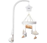 Nuby Musical Cot Mobile with Adjustable Arm to Fit Most Cots, 0M+, Bear | Easy to Attach Mobile with 5 Calming Lullabies, White Noise & Hanging Plush Toys, Volume Control for Soothing Sleep Routine