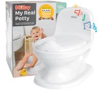 Nuby My Real Potty - Potty Training Toilet with Life-Like Flush Button & Sound | Easy to Clean | Splash Guard | Anti-Slip Base