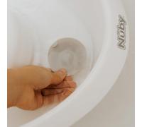 Nuby Newborn Baby Bath with Anti-Slip Support | Soft Headrest | Plug | Suitable from Newborn (White)