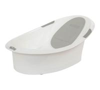 Nuby Newborn Baby Bath with Anti-Slip Support | Soft Headrest | Plug | Suitable from Newborn (White)