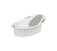 Nuby Newborn Baby Bath with Built in Anti-Slip Support and Soft Headrest, White Bathtub, Suitable from Newborn, White, 1 Count (Pack of 1)