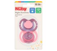 Nuby Night Dummies Orthodontic Teat 18-36 Months 2 Pack