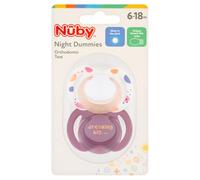 Nuby Night Girl Soothers 6-18 Month 2pk