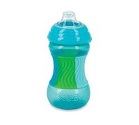 Nuby No Spill Sili Bands 10oz Soft Spout Cup with Textured Easy Grip Silicone Band - Aqua
