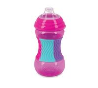 Nuby No Spill Sili Bands 10oz Soft Spout Cup with Textured Easy Grip Silicone Band - Pink