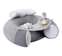 Nuby Penguin Sit-Me-Up Baby Seat - Inflatable Sit & Play Floor Seat | Detachable Tray | Machine Washable | Suitable from 6 Months Plus (Grey)
