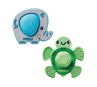 Nuby Pop-It Soft Silicone Baby Teether Toy, Sensory, 2-Pack, 0M+