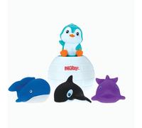 Nuby Pop-Up Penguin Bath Toy with 3 Bath Squirters - Baby Bath Toy for Boys and Girls 18+ Months
