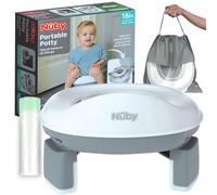 Nuby Portable Travel Potty - at Home or On The Go | Storage Bag | 20 Disposable Potty Liners Included | Suitable from 18+M