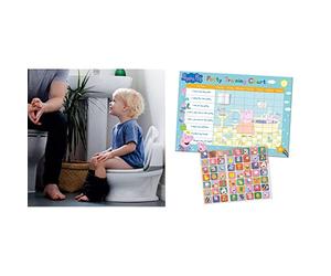 Nuby Potty, My Real Mini Size Toilet with Lid and Flush Sound, White & Paper Projects 01.70.30.022 Peppa Pig Potty and Toilet Training Reward Chart and 56 Sparkly Stickers, Pink