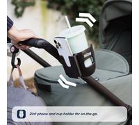 Nuby Pram Phone Cup Holder - Universal Fit Secure Attachment 360 Ro