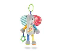 Nuby Pram Toy Plush Pals - Handy Hook | Multiple Textures | Early Development (Elephant)
