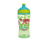 Nuby Printed Kids Pop Up Sipper Water Bottle, 1 Pack of 1 Bottle, 12 Oz., Tigers
