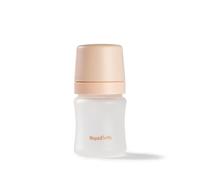 Nuby RapidBottle Anti-Colic Glass Feeding Bottle - Rapid Bottle with Silicone Coated Glass Bottle with Breast-Like Teat | Quick Feed | No Microplastics | Fast Sterilising | 5oz (Beige)