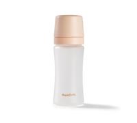 Nuby RapidBottle Anti-Colic Glass Feeding Bottle - Rapid Bottle with Silicone Coated Glass Bottle with Breast-Like Teat | Quick Feed