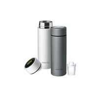 Nuby RapidCool Portable Baby Bottle Maker Twin Pack - Formula Feed in 2 Minutes | Ideal for Travel Bottles and Night Feeds | Includes Milk Powder Dispenser, Digital Lid & Flask (White)