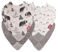 Nuby Reversible 100% Natural Cotton Muslin 2 Piece Teething Bib (Colors/Prints May Vary)