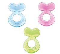 Nuby Silicone Fish Teether, Relieves Teething Pain, Baby Teether, 3+ Months, Pink/Blue