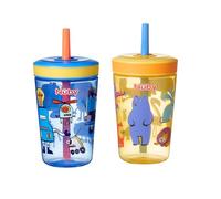Nuby Sip It Swirler Cup - Toddler Beaker with 360° Straw | Spill-Proof | 420ml / 14oz | Suitable from 18 Months | Pack of 2 (Blue & Yellow)
