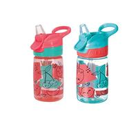 Nuby Incredible Gulp Water Bottle-No Spill Active Toddler Sippy Cup|360ml/12oz |Carry Handle|Dishwasher and Microwave Safe|Suitable Beaker for 18 Months Plus (Strawberries, Pack of 2), 048526890446